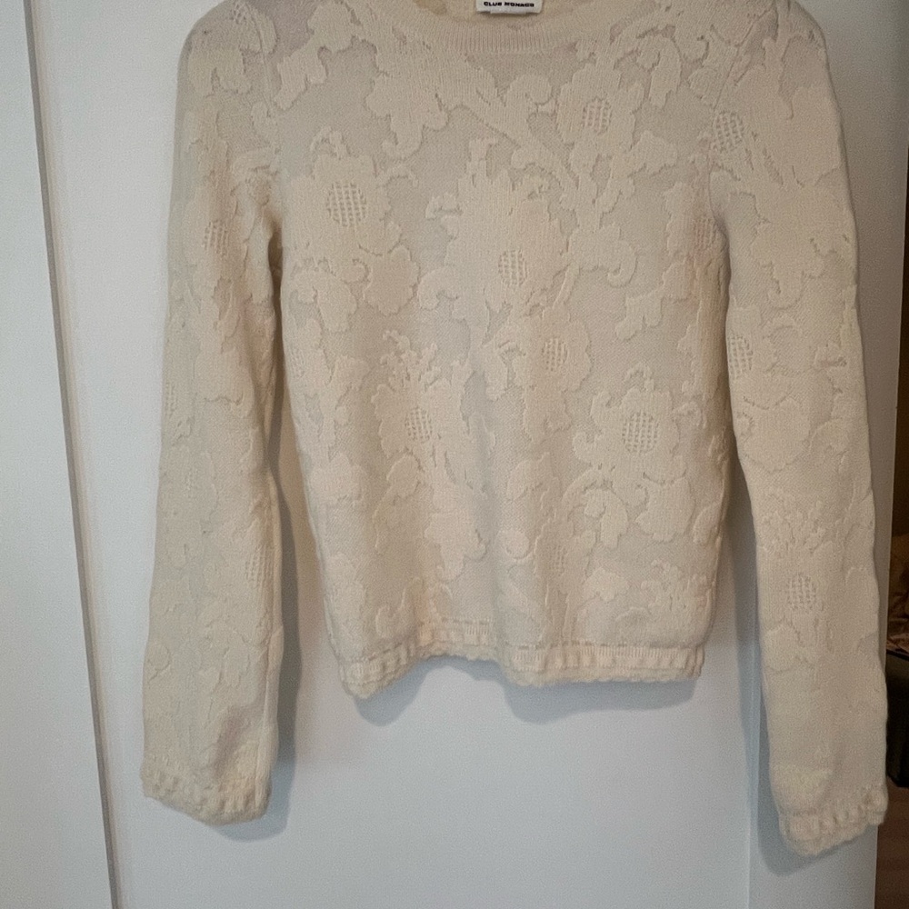 Cream Lace Knit Sweater